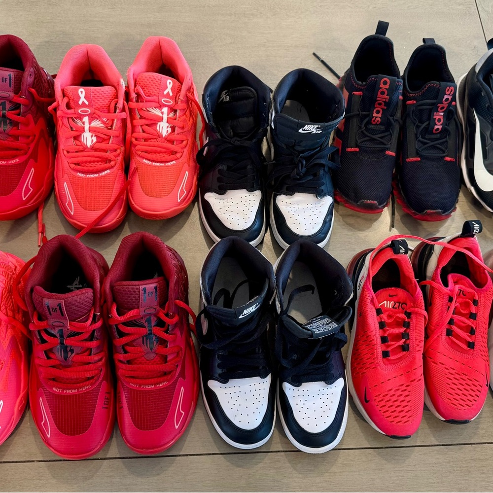 Nike Red and Black Athletic Sneakers